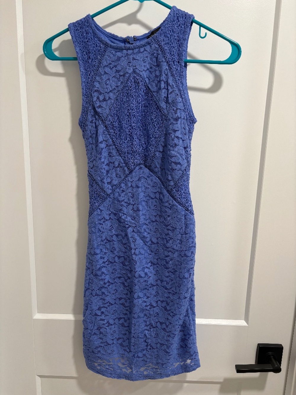 Topshop Periwinkle Lace Panel Mini Dress